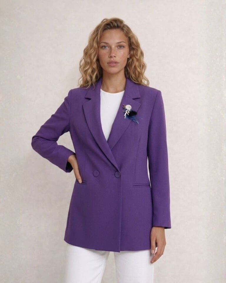 Celine Uzun Kollu Blazer Ceket - MOR