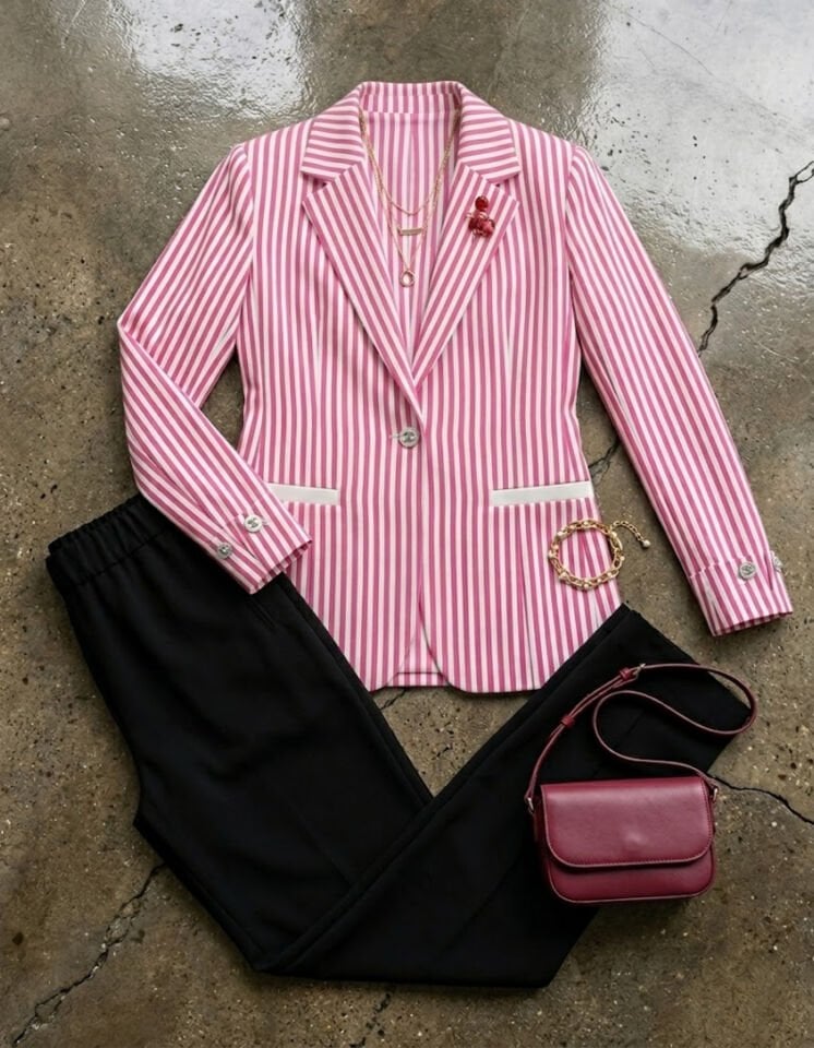 Arya Yazlık Blazer Ceket & Pantolon Takım - PEMBE