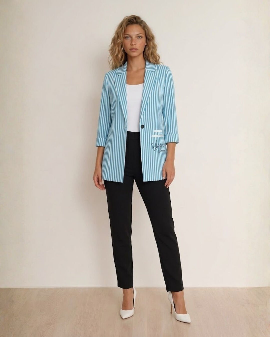 Rosa Yazlık Blazer Ceket & Pantolon Takım - MAVİ