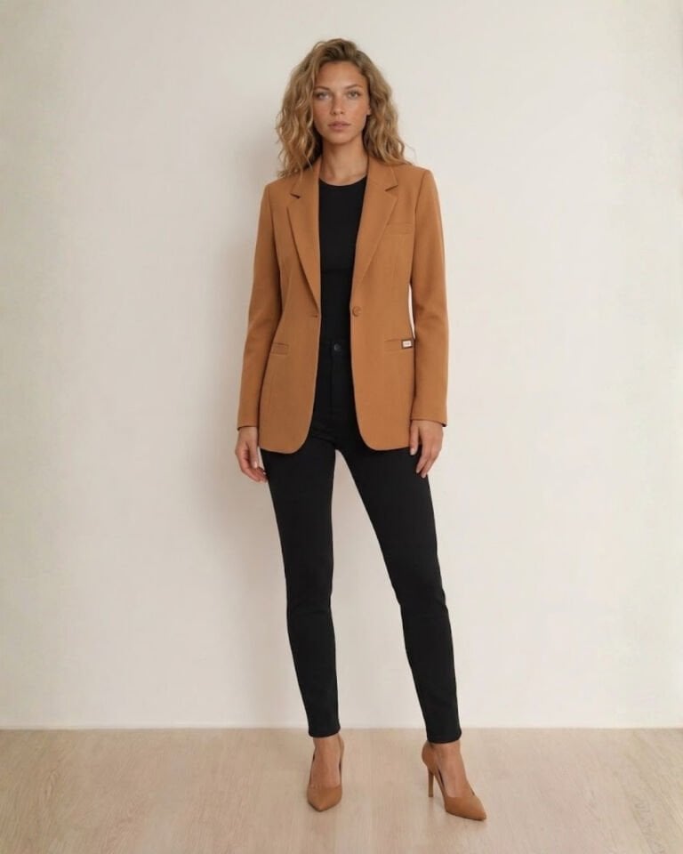 Emma Uzun Kollu Blazer Ceket - KAHVE