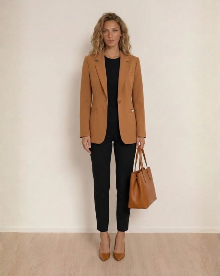 Emma Uzun Kollu Blazer Ceket - KAHVE