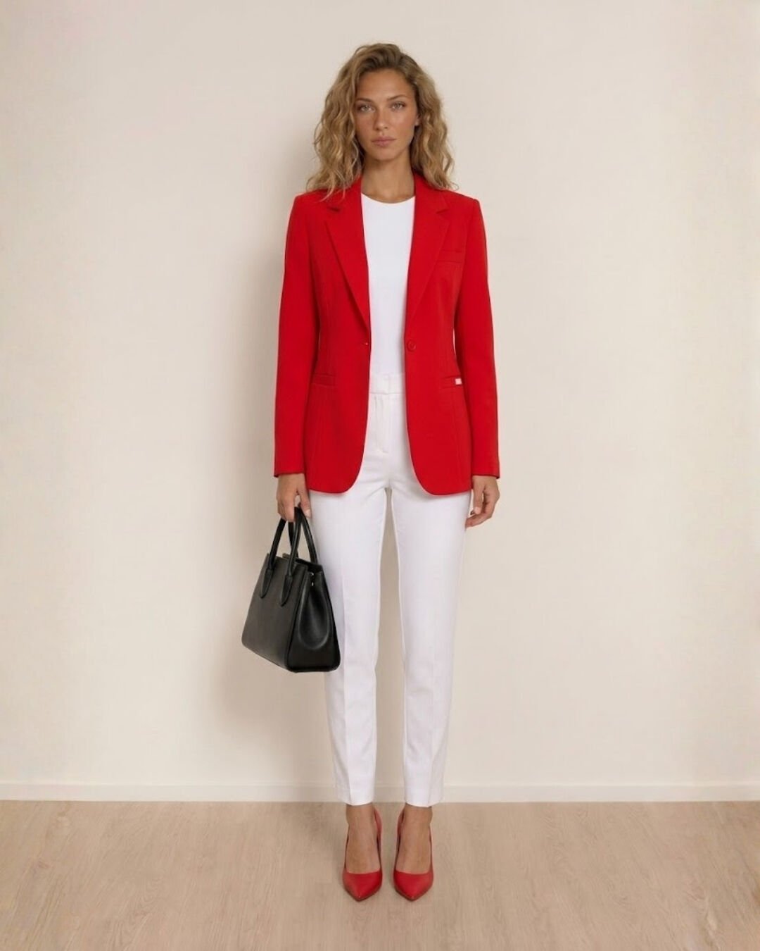 Emma Uzun Kollu Blazer Ceket - KIRMIZI