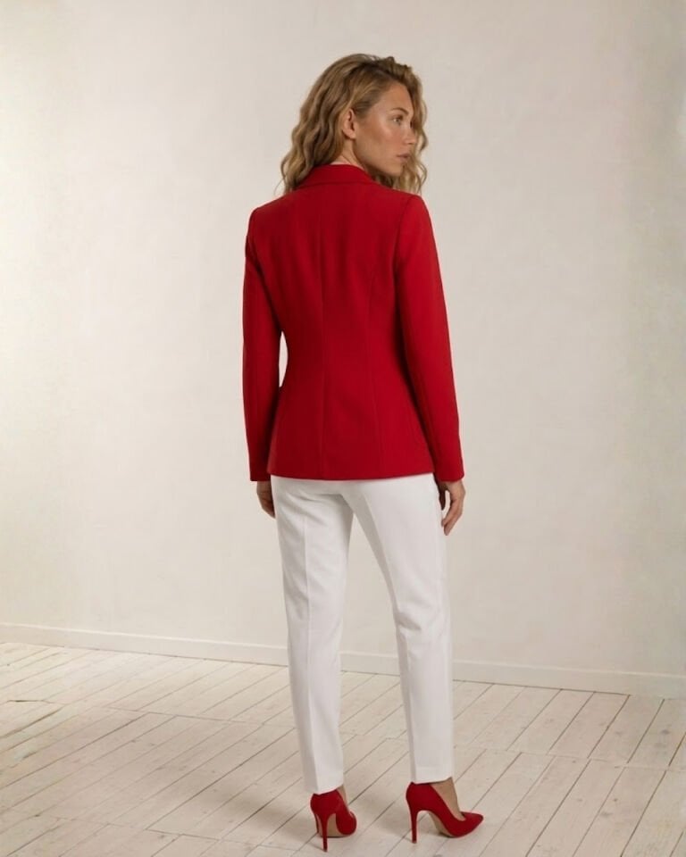 Emma Uzun Kollu Blazer Ceket - KIRMIZI