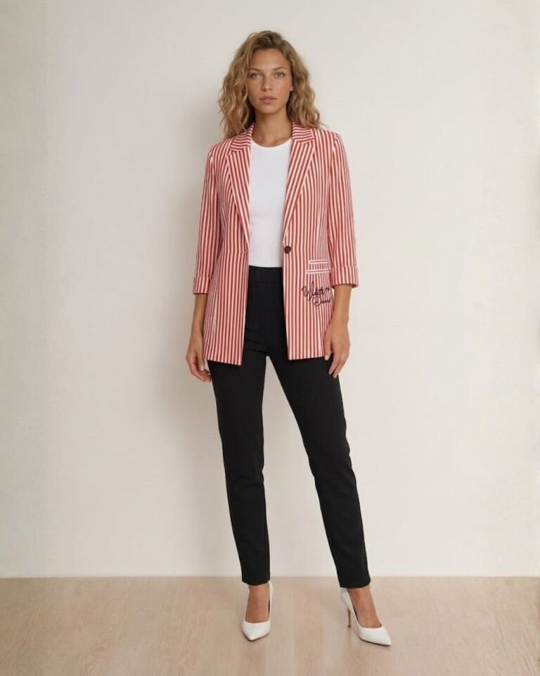 Rosa Yazlık Blazer Ceket & Pantolon Takım - TURUNCU