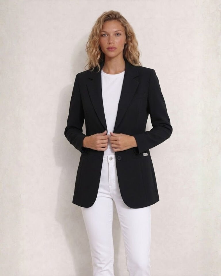 Emma Uzun Kollu Blazer Ceket - LACİVERT