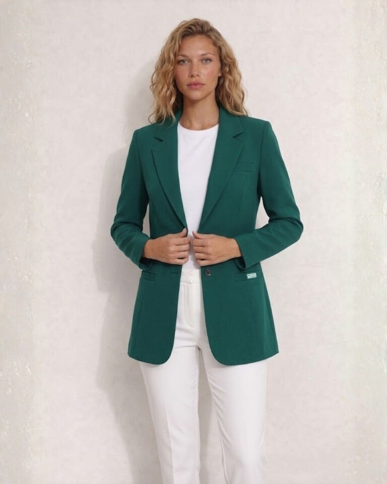 Emma Uzun Kollu Blazer Ceket - YEŞİL