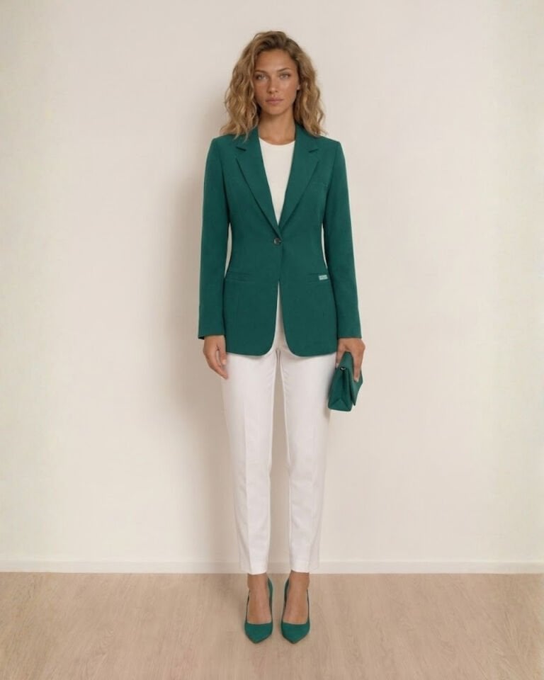 Emma Uzun Kollu Blazer Ceket - YEŞİL