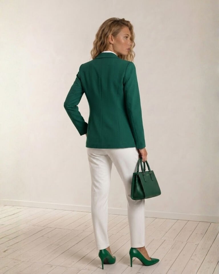 Emma Uzun Kollu Blazer Ceket - YEŞİL