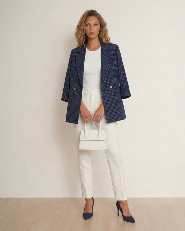 Andrea Yazlık Blazer Ceket - LACİVERT