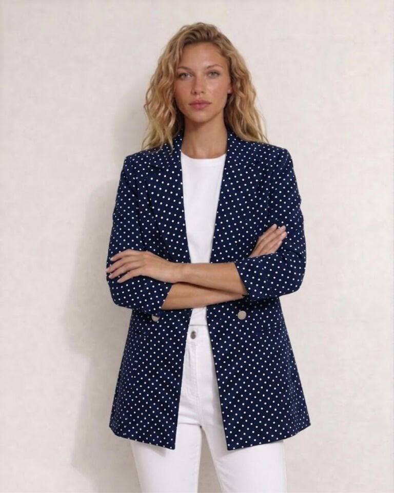 Andrea Yazlık Blazer Ceket - LACİVERT