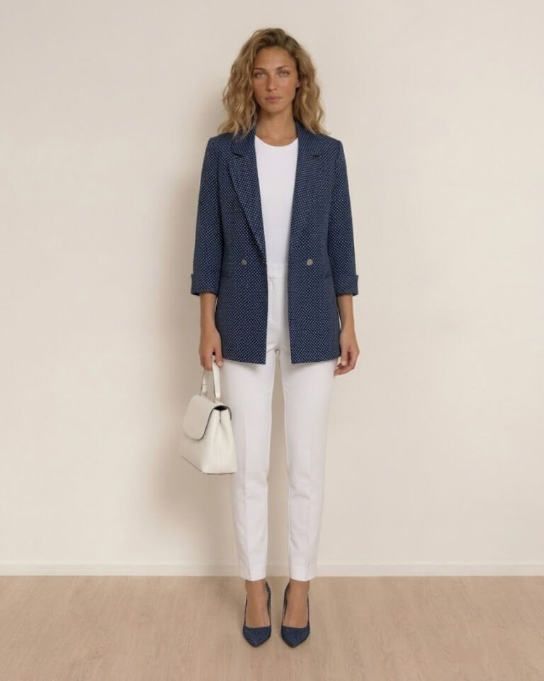 Andrea Yazlık Blazer Ceket - LACİVERT