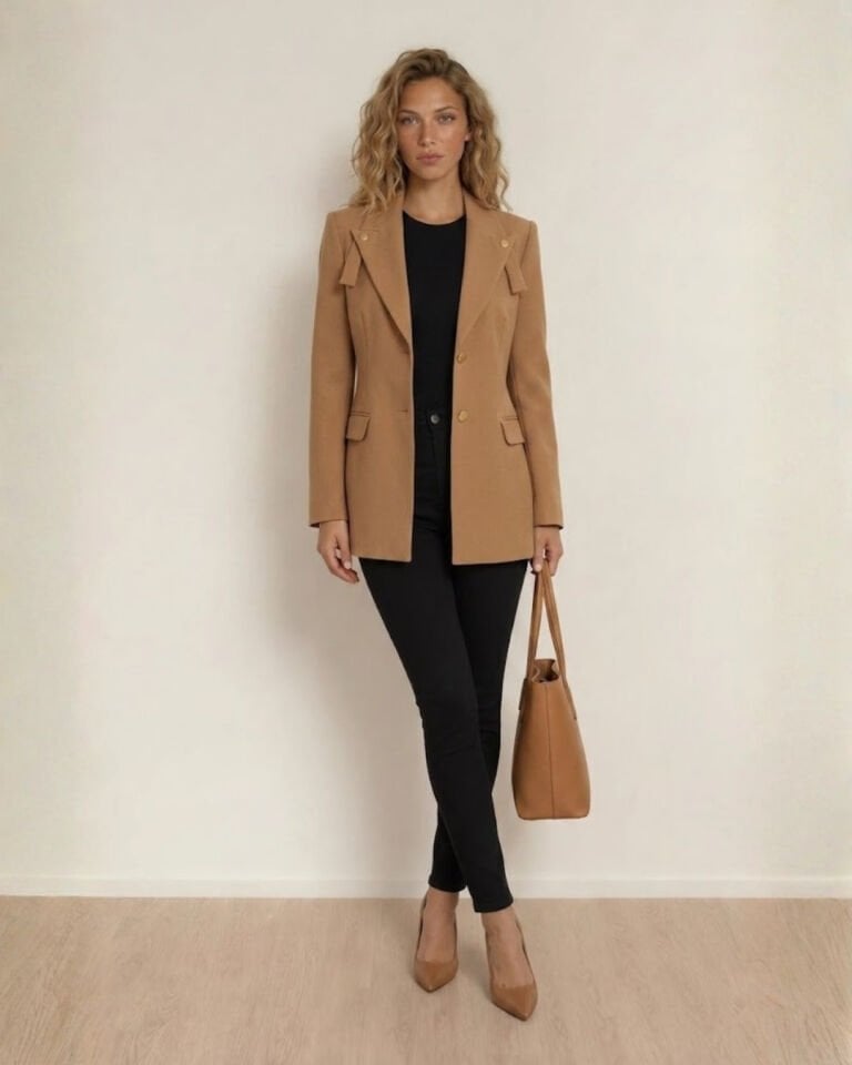 Lucia Uzun Kollu Blazer Ceket - KAHVE