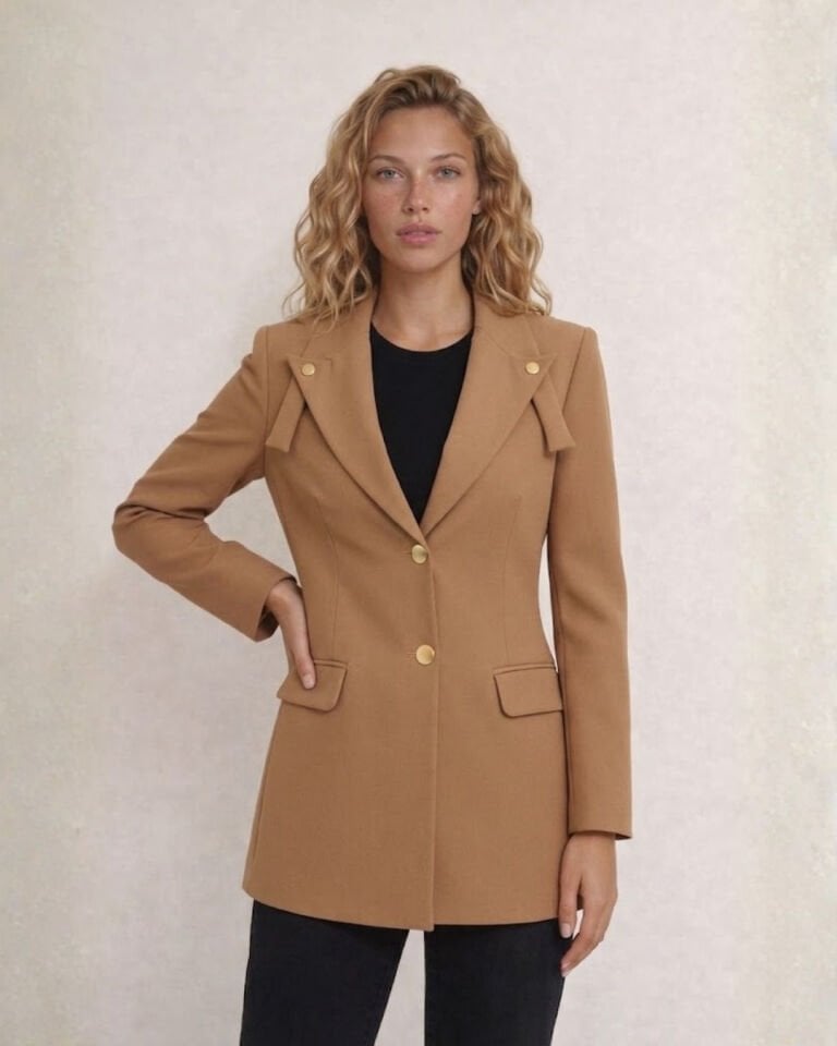 Lucia Uzun Kollu Blazer Ceket - KAHVE