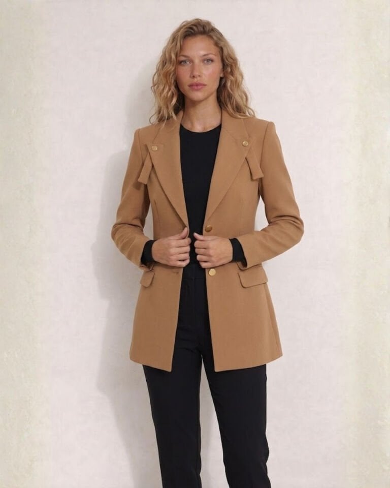 Lucia Uzun Kollu Blazer Ceket - KAHVE
