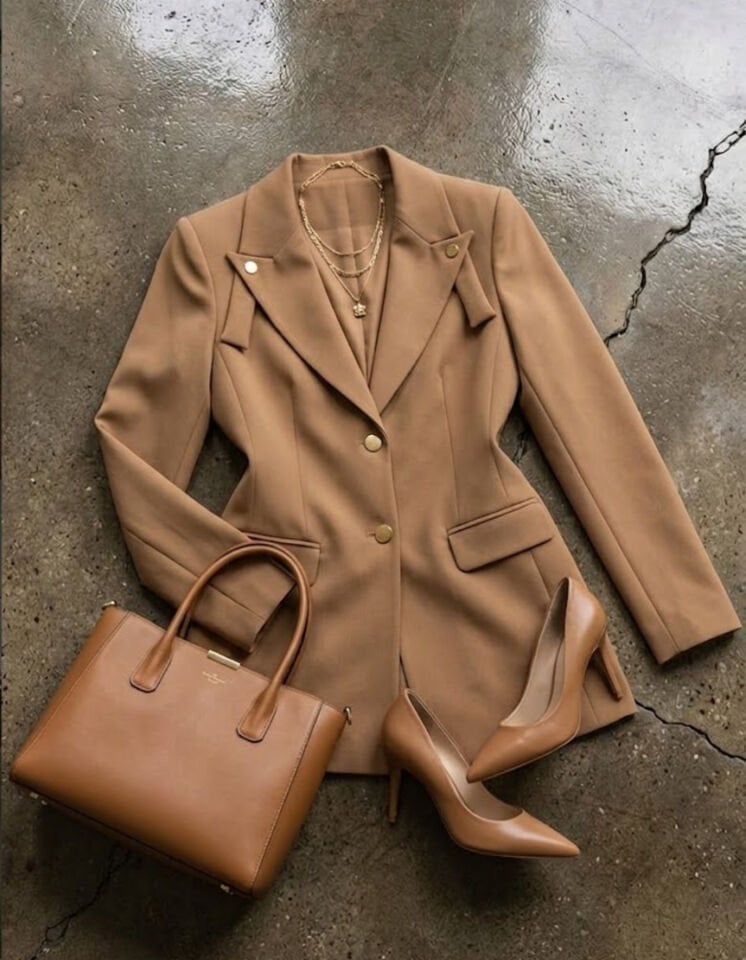 Lucia Uzun Kollu Blazer Ceket - KAHVE