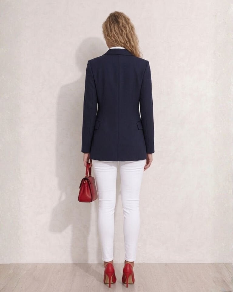 Lucia Uzun Kollu Blazer Ceket - LACİVERT