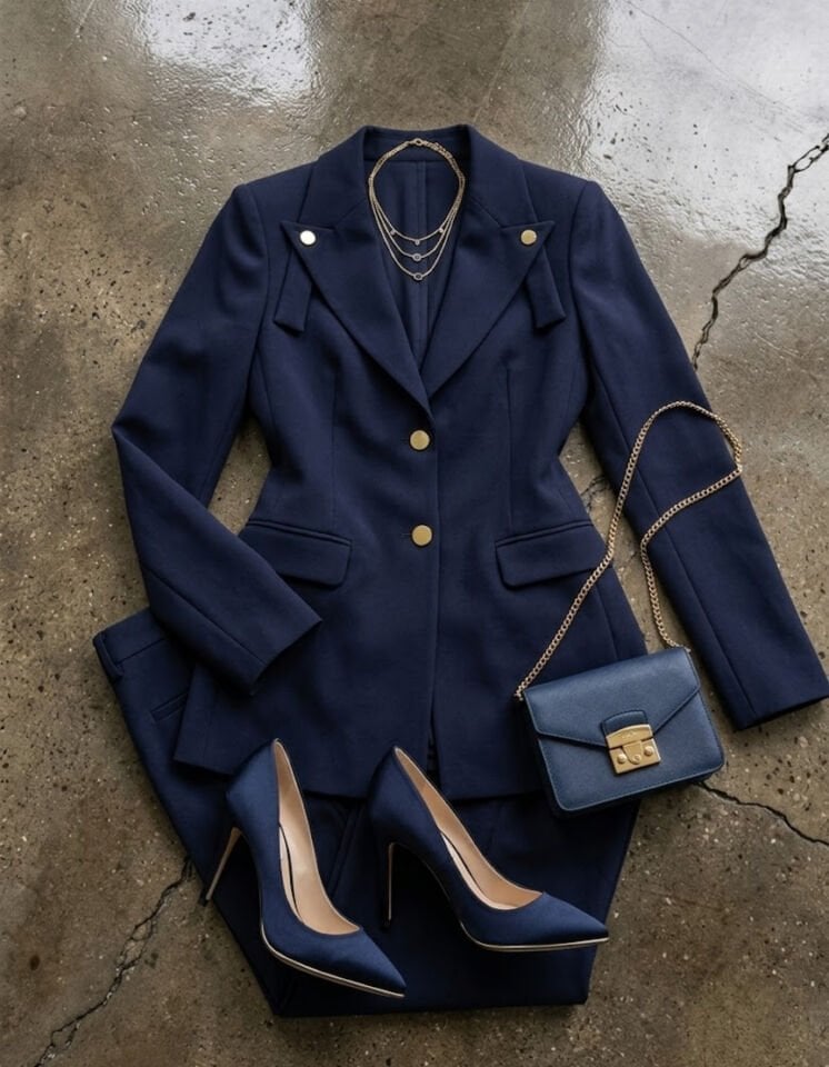 Lucia Uzun Kollu Blazer Ceket - LACİVERT