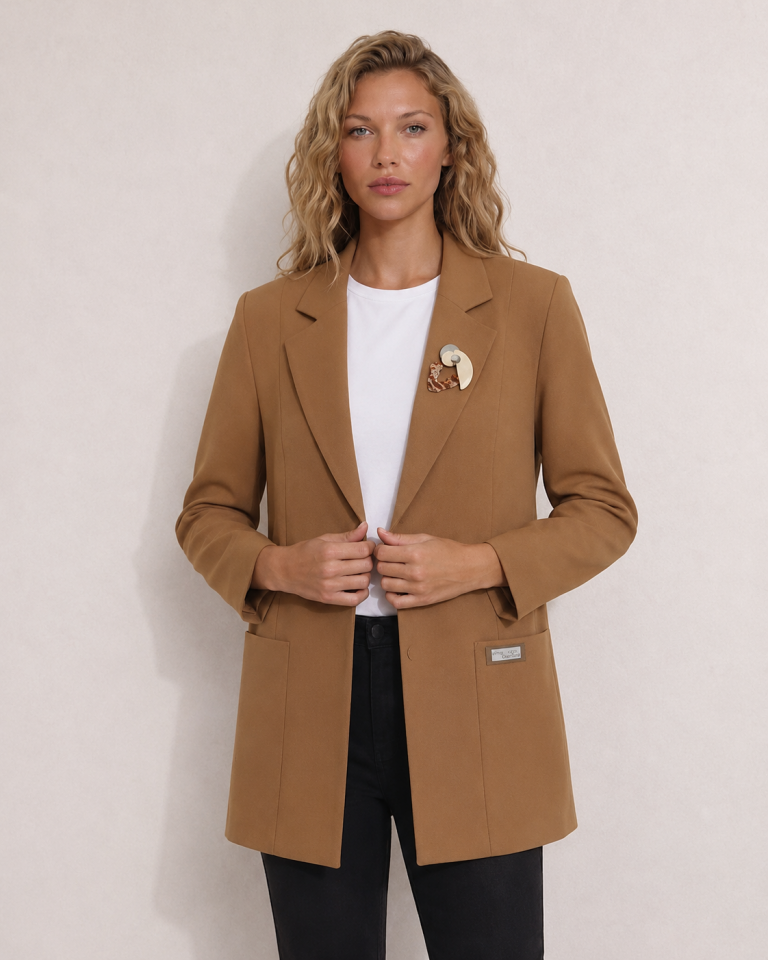 Carina Blazer Ceket - CAMEL
