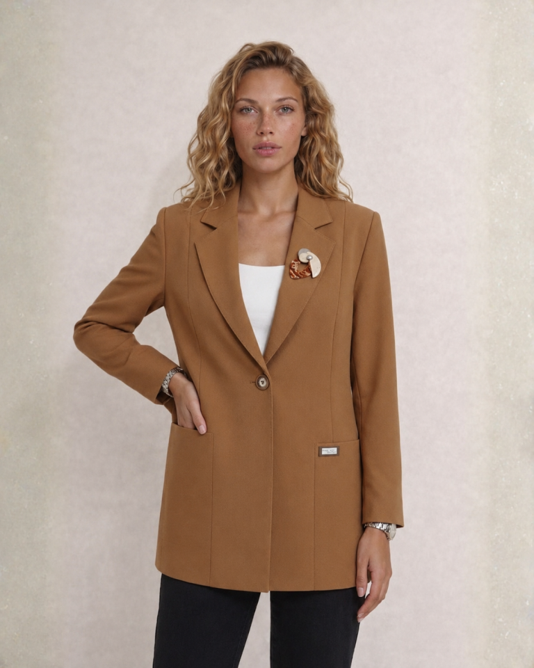 Carina Blazer Ceket - CAMEL
