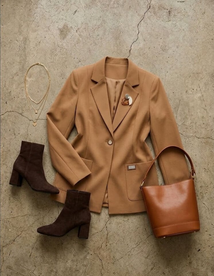 Carina Kışlık Blazer Ceket - CAMEL