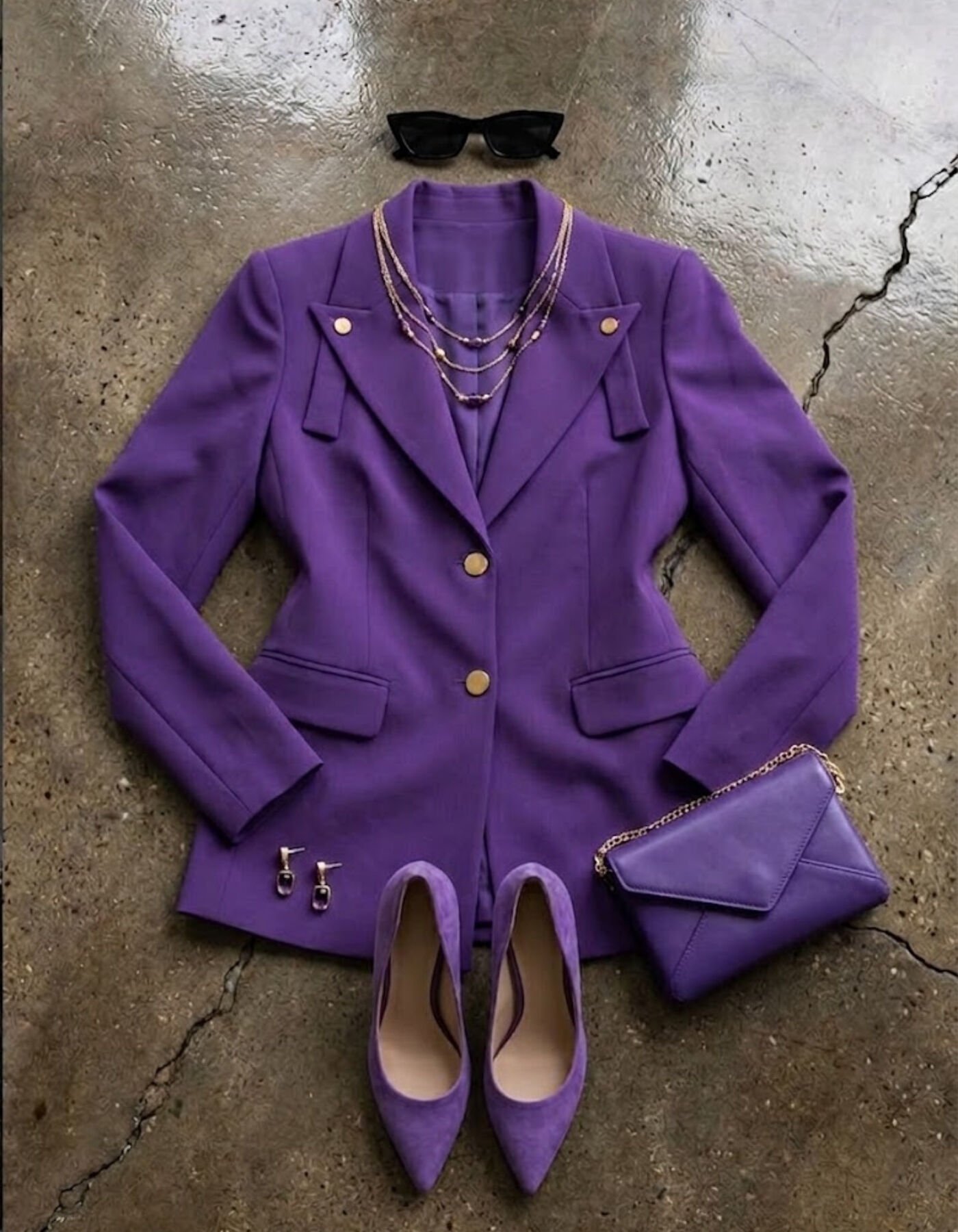 Lucia Uzun Kollu Blazer Ceket - MOR