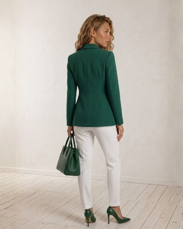 Lucia Uzun Kollu Blazer Ceket - YEŞİL