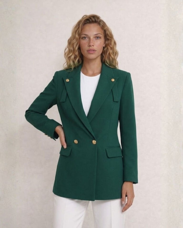 Lucia Uzun Kollu Blazer Ceket - YEŞİL