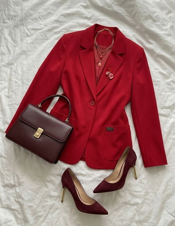 Carina Kışlık Blazer Ceket - KIRMIZI