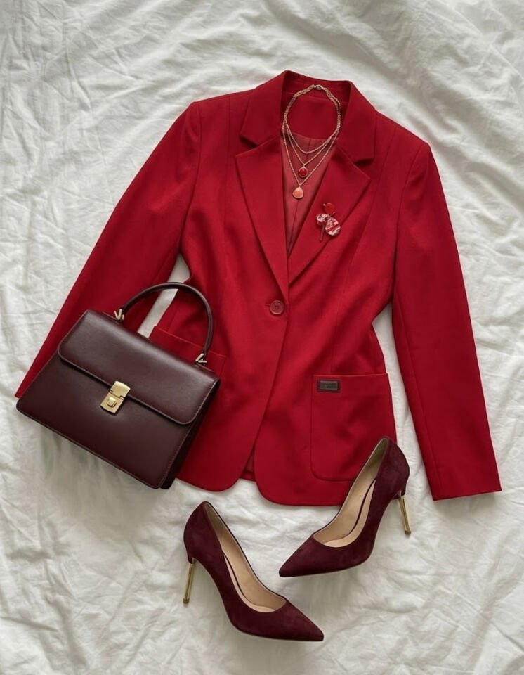 Carina Blazer Ceket - KIRMIZI