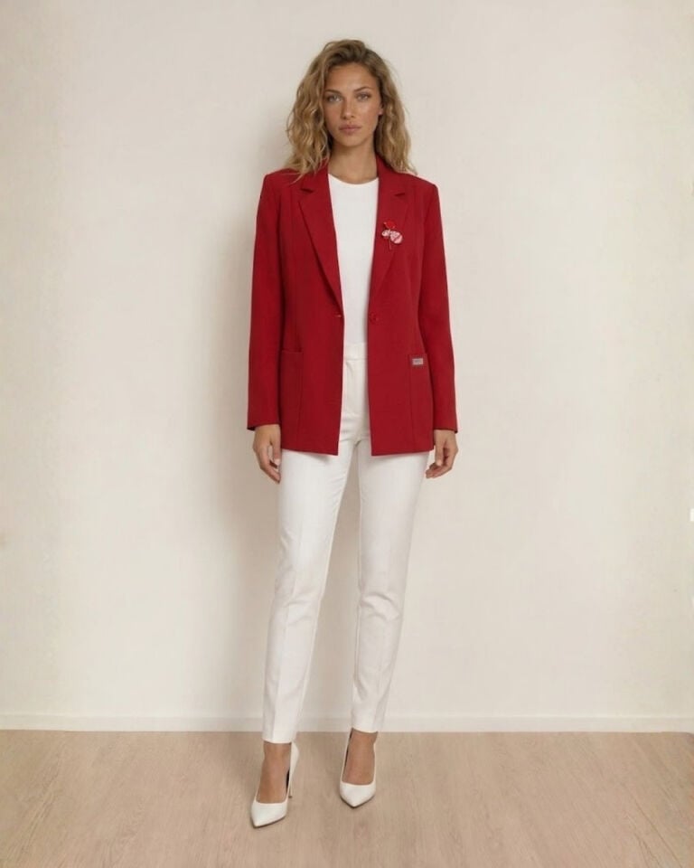 Carina Blazer Ceket - KIRMIZI