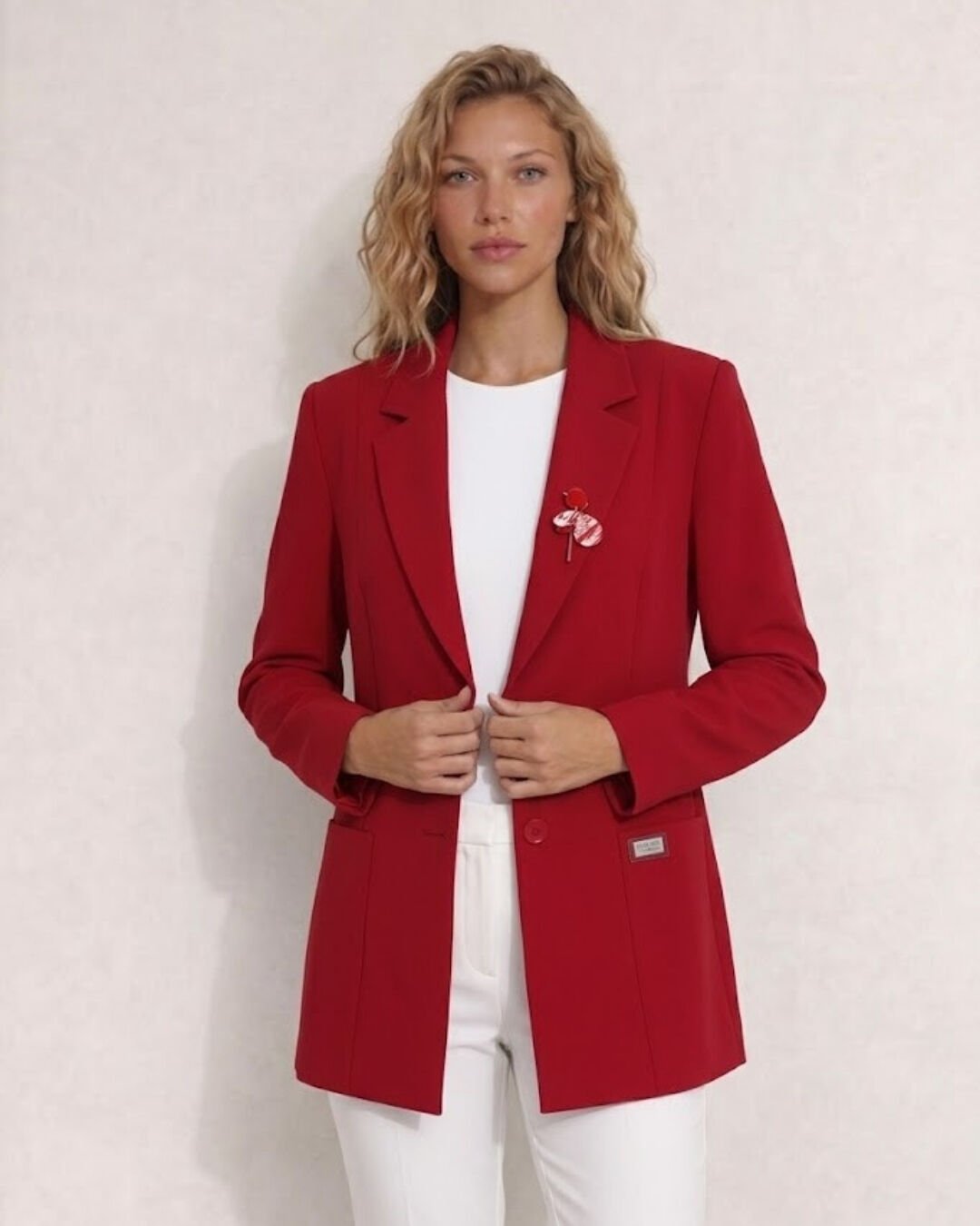 Carina Kışlık Blazer Ceket - KIRMIZI