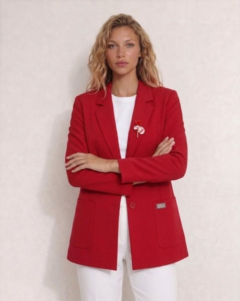 Carina Kışlık Blazer Ceket - KIRMIZI