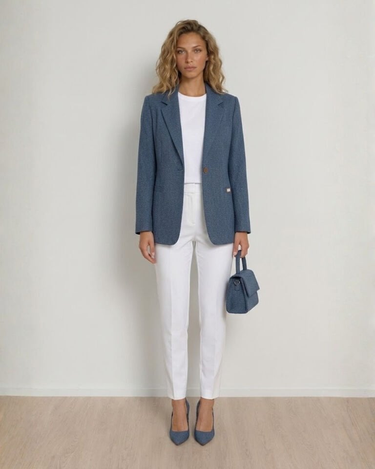 Bloom Uzun Kollu Blazer Ceket - MAVİ