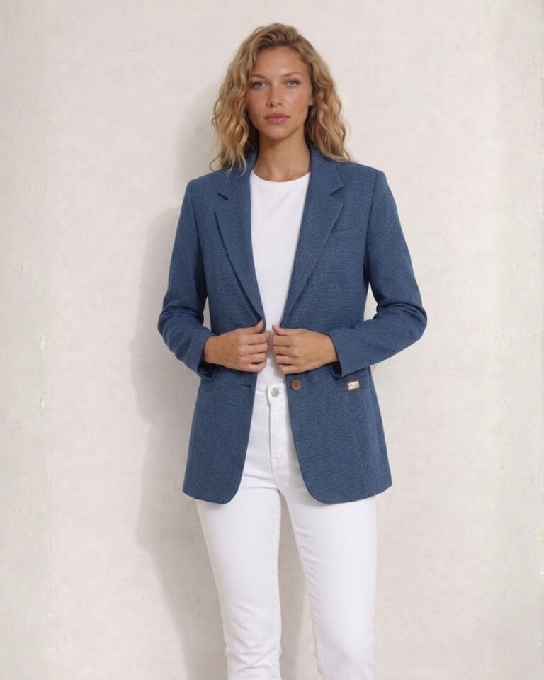 Bloom Uzun Kollu Blazer Ceket - MAVİ