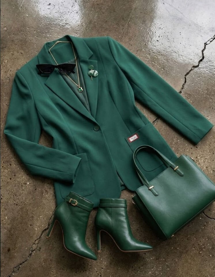 Carina Kışlık Blazer Ceket - YEŞİL