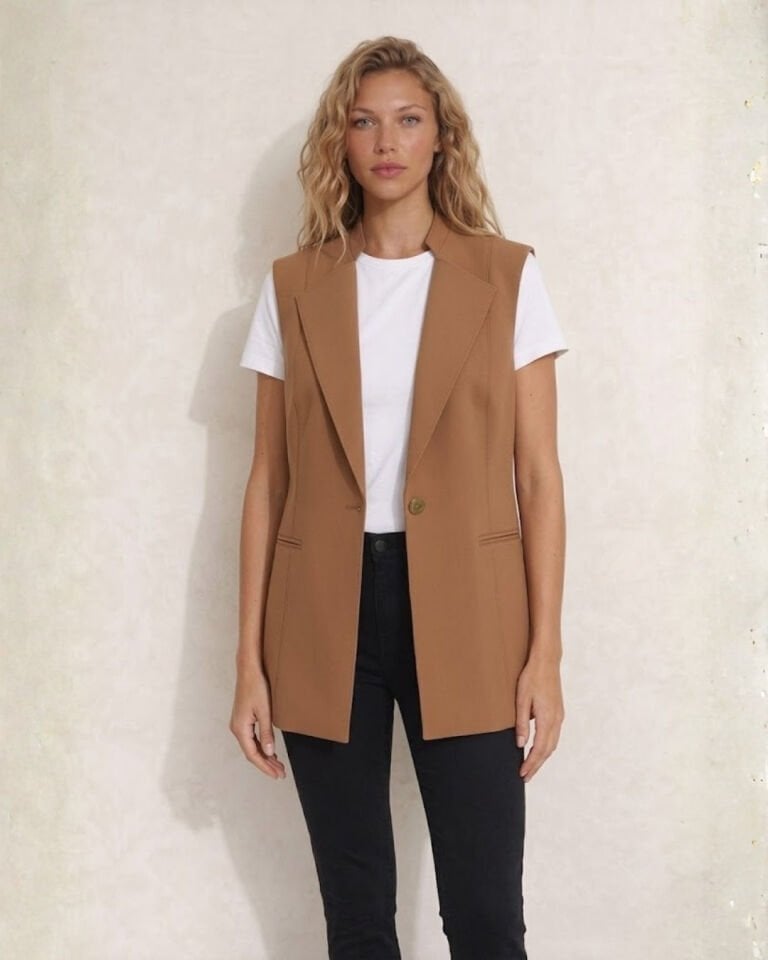 Helen Canvas Yelek - KAHVE