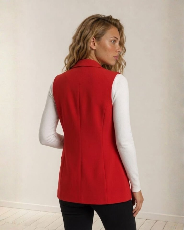 Helen Canvas Yelek - KIRMIZI