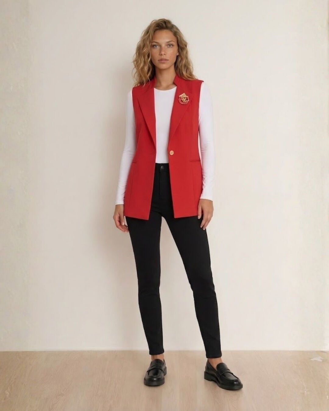 Helen Canvas Yelek - KIRMIZI