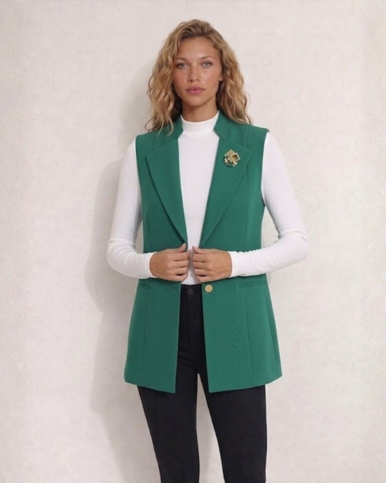 Helen Canvas Yelek - YEŞİL