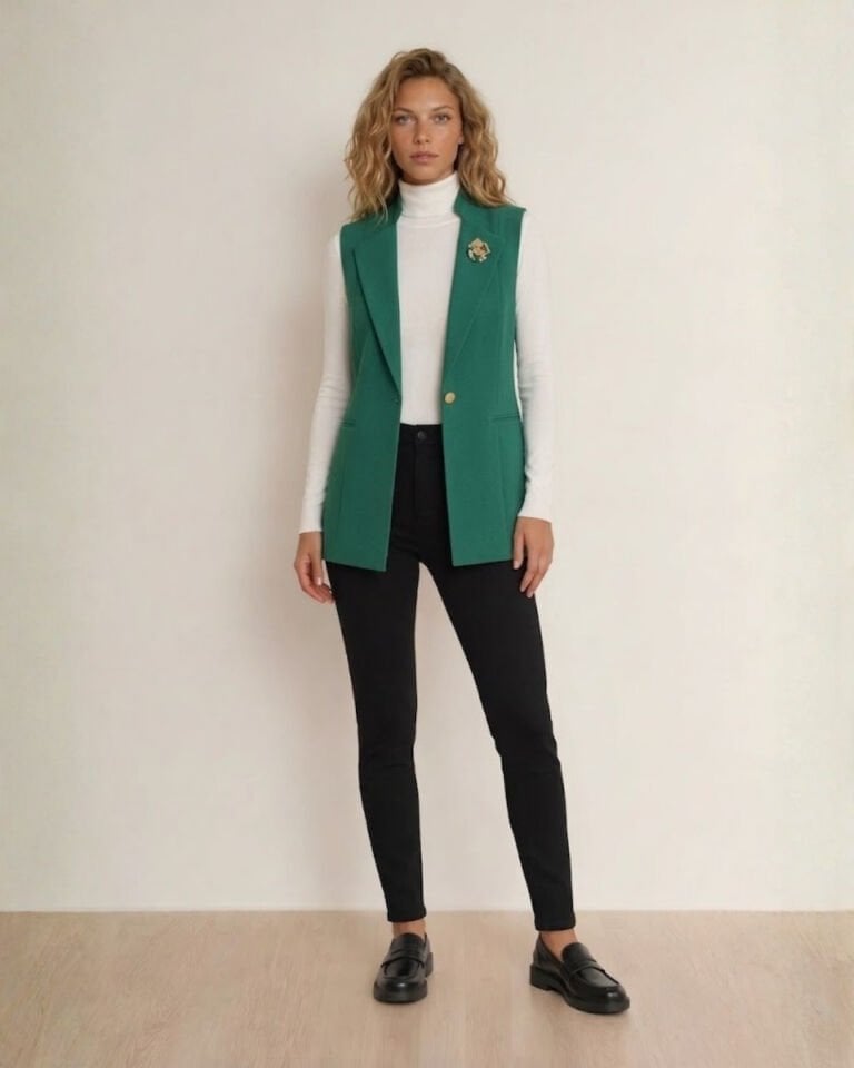 Helen Canvas Yelek - YEŞİL