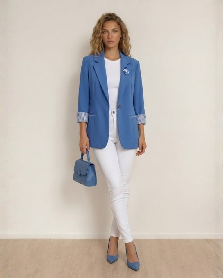 Amara Blazer Ceket - SU MAVİ