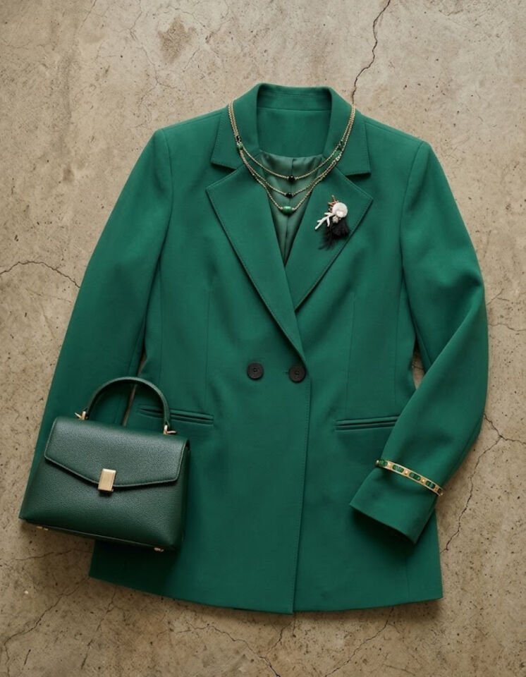 Elisa Kışlık Blazer Ceket - YEŞİL