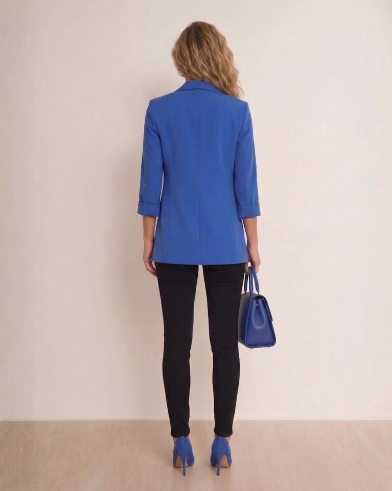 Sofia Yazlık Blazer Ceket - SAKS MAVİ