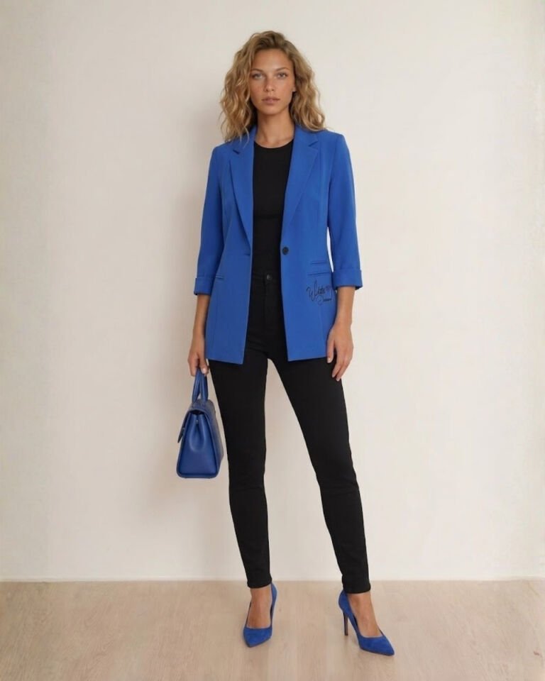 Sofia Yazlık Blazer Ceket - SAKS MAVİ