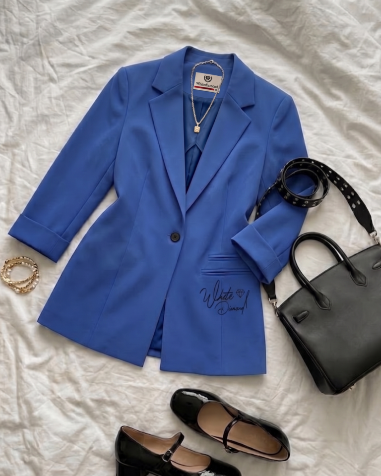 Sofia Yazlık Blazer Ceket - SAKS MAVİ