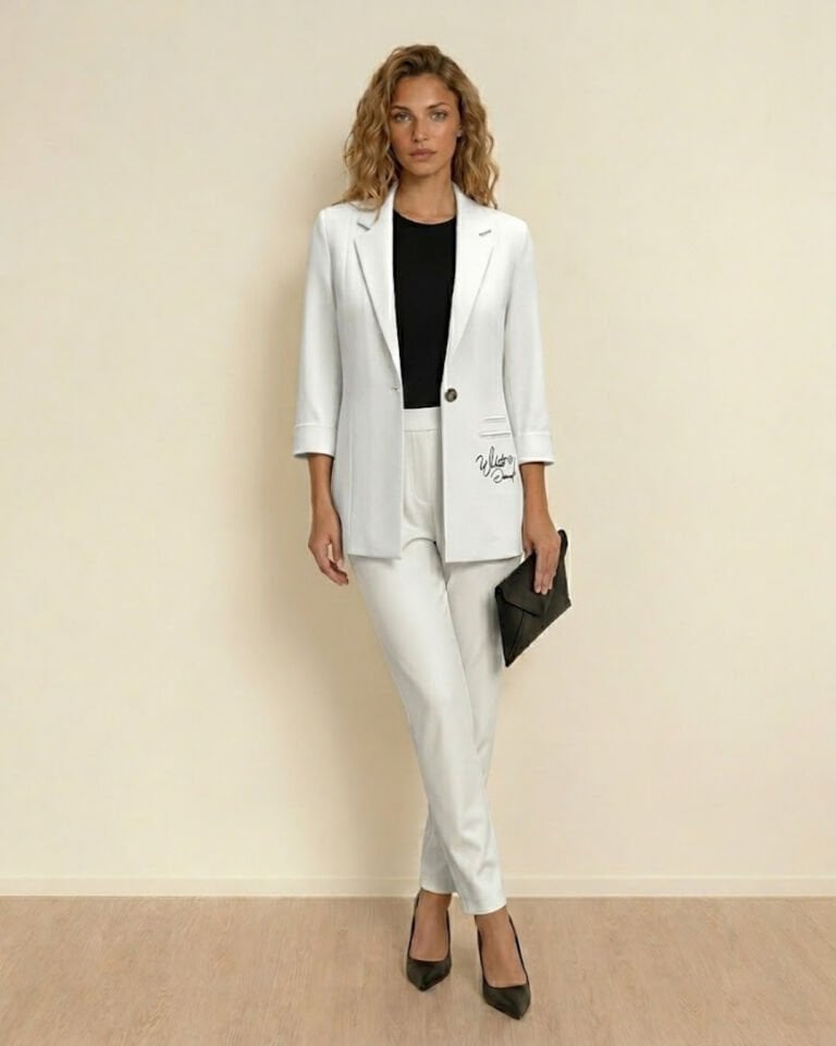 Sofia Yazlık Blazer Ceket & Pantolon Takım - BEYAZ