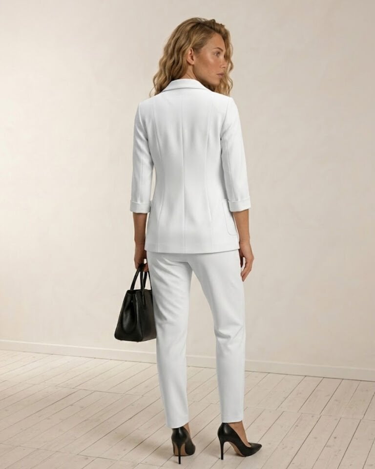 Sofia Yazlık Blazer Ceket & Pantolon Takım - BEYAZ