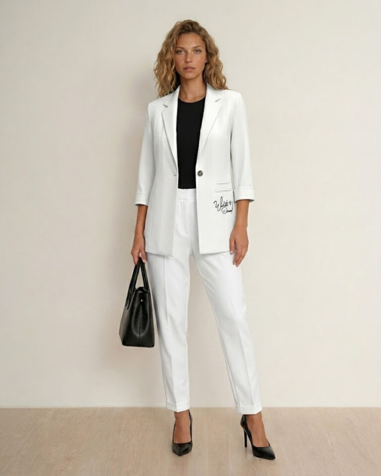 Sofia Yazlık Blazer Ceket & Pantolon Takım - BEYAZ