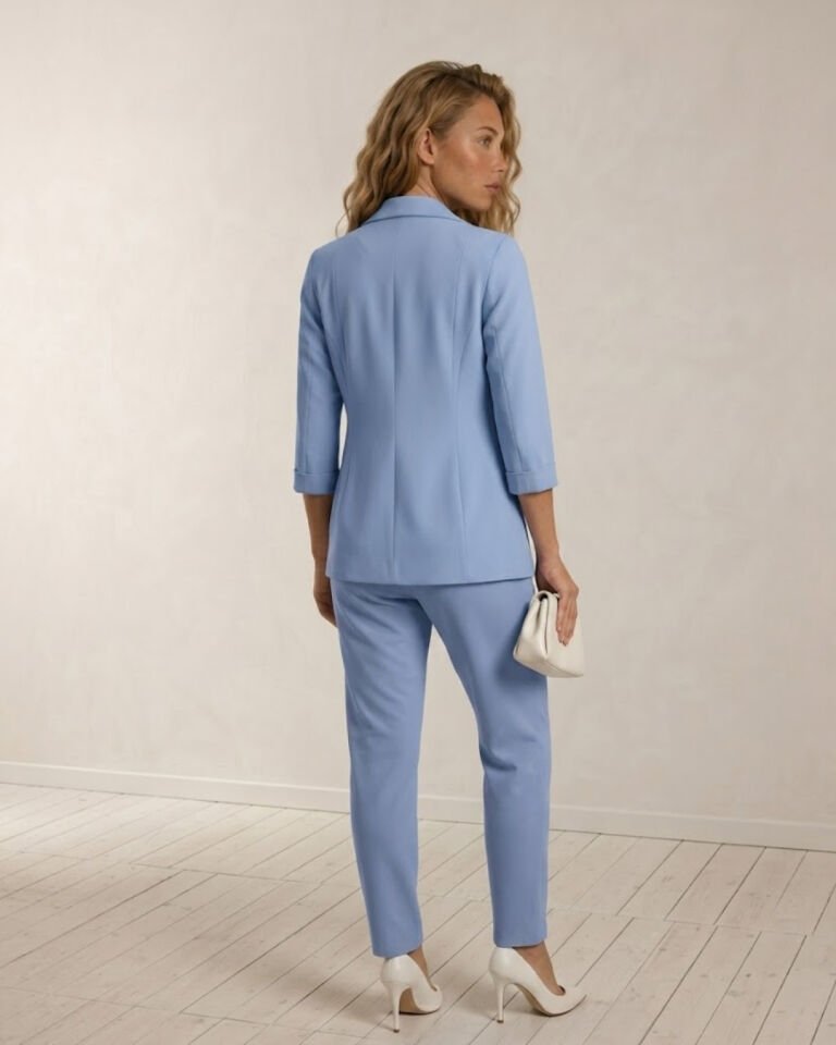 Sofia Yazlık Blazer Ceket & Pantolon Takım - BUZ MAVİ