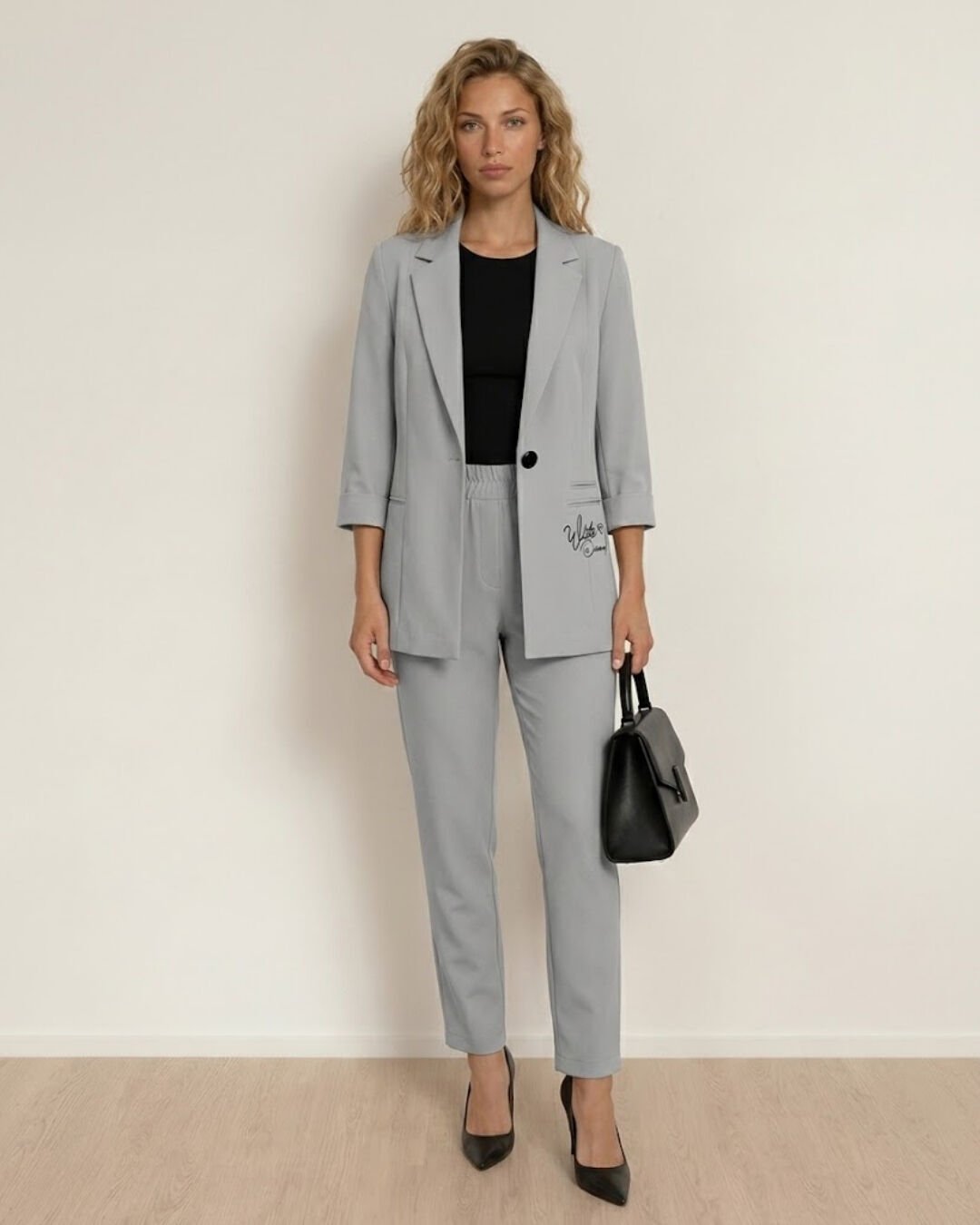 Sofia Yazlık Blazer Ceket & Pantolon Takım - GRİ